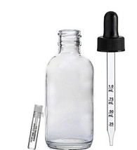 2oz Calibrated Clear Glass Dropper Bottles - Pack of 6 Dropers with Prin... - £14.25 GBP