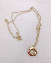 Avon Goldtone Necklace 3 Interlocking Circles 11 &quot; Length - £10.27 GBP
