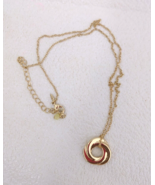 Avon Goldtone Necklace 3 Interlocking Circles 11 &quot; Length - £10.11 GBP