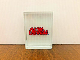 Ole Miss Paperweight Glass University of Mississippi Vtg 3 In x 2.25 In x 1 In - $22.30