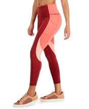 ID IDEOLOGY Women&#39;s Colorblock 7/8 Leggings Media Pockets Fruity Red Pea... - $31.50