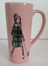 Vera Wang Coffee Mug Cup Pink Ribbon Breast Cancer Awareness Slim 6&quot; Tall 10 oz - £15.97 GBP