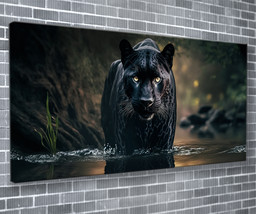 Black Panther Canvas Print Animal Wall Art 55x24 Inch Ready To Hang  - £71.60 GBP