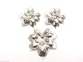 Signed RETRO Sarah Coventry Silvery Maple Brooch Ears Silver 1960 Vtg Bo... - $29.93