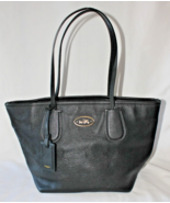 Vintage COACH 33915 Taxi Black Zip Top Large Tote In Textured Leather - $62.26 CAD