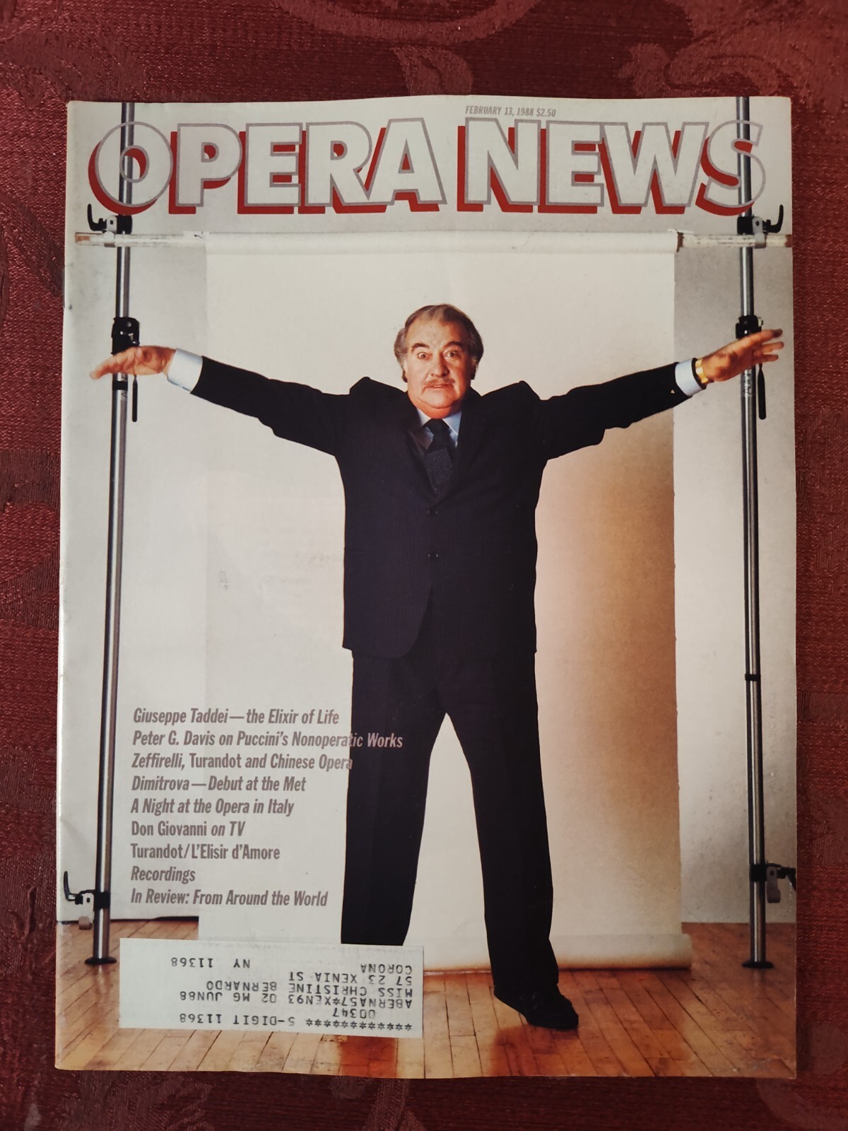 Rare Metropolitan OPERA NEWS February 13 1988 Giuseppe Taddei Ghena Dimi... - $16.12