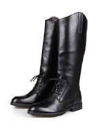 Plus Size 38-46 Quality Knee High Formal Long Boots Men Shoes Leather Fl... - £94.32 GBP