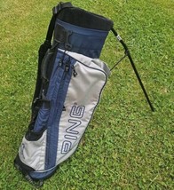 Ping K56 Lightweight Hoofer Style Golf Stand Carry Bag Two Sided Strap Navy - $74.20