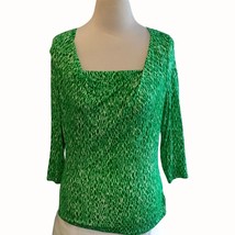 Michael Michael Kors quarter sleeve cowl neck green animal print tunic S... - $33.04