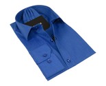Men Shirt Hankie CASILA Turkey Cotton Blend Long Sleeves 501760-19 Royal... - $39.99