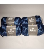 Lot of 4 Patons Metalic Steel Blue 3 oz Nylon Acrylic Wool Yarn Skeins #... - £21.35 GBP