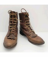 Justin Lace Up Boots Women's Size 10.5 D  Brown Leather Roper Kiltie USA... - $920.07 MXN Justin Lace Up Boots Women's Size 10.5 D  Brown Leather Roper Kiltie USA... - $920.07 MXN