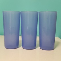 3 Piece Tupperware Geometrical Tumbler Glasses 14 oz #2663A Cups BLUE - $8.99