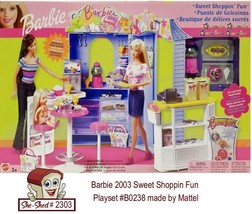 Barbie Sweet Shoppin&#39; Fun Barbie Playset NEW B0238 by Mattel 2003 Barbie Playset - £63.90 GBP