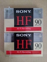 2 NEW Sealed SONY HF 90 Minute Blank Audio Cassette Tapes Type I High Fidelity - £9.67 GBP