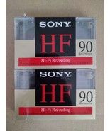 2 NEW Sealed SONY HF 90 Minute Blank Audio Cassette Tapes Type I High Fi... - £9.67 GBP