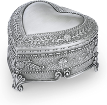 Mother Day Gift for Mom Wife Women, Vintage Heart Shape Jewelry Box - Antique Ri - £18.74 GBP