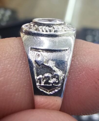 Silver White Gem Kinder Graduation Ring Cz Size 5 Anillo Graduacion Primaria Item image 8