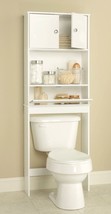 White Finish Over Toilet Space Saver Etagere Bathroom Storage Cabinet Sh... - $151.04