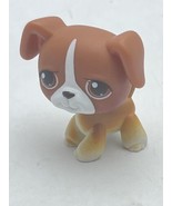 Littlest Pet Shop LPS #25 Brown White Boxer Brown Eyes Dog Puppy  - $15.06 CAD