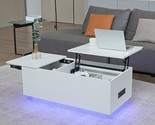 Led Coffee Table With Charging Station White Lift Top Coffee Table With ... - £267.89 GBP