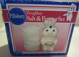 Vintage Pillsbury Doughboy &amp; Flour Sack Salt &amp; Pepper Shaker  NIB - £12.60 GBP