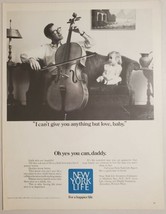 1971 Print Ad New York Life Insurance Daughter Watches Dad Play Bass - $20.77