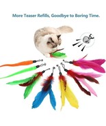 2pcs Cat Toys Feathers Wand Fishing Pole for Indoor Bored Cats Gifts NEW - £13.48 GBP