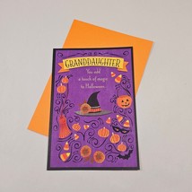 Hallmark Expression Halloween Wishes Granddaughter Greeting Card Orange Purple - £2.72 GBP