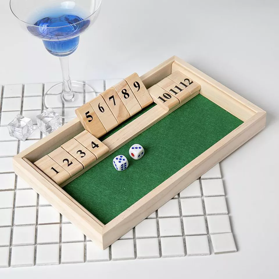 Close The Box Game, Shut Box Dice Game Family Traditional Game Dice Toy - $32.81 CAD