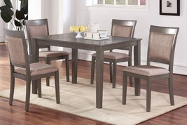 Cascina 5-Piece Classic Dining Set in Wooden Top and Upholstered Cushion - £889.49 GBP