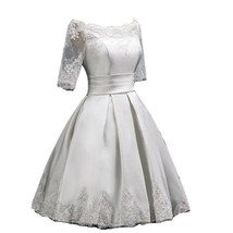 Kivary Sheer Half Sleeves Lace Prom Dresses Bridal Reception Gowns Plus Size Ivo - £87.04 GBP