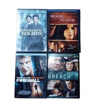 4 DVDs Movies Sherlock Holmes, Murder 8y Num8ers, Firewall, Breach, Thriller, Su - £6.24 GBP