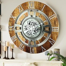 England Line Wall clock 36 inches with real moving gears Vintage Brown - $369.99