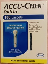 Roche Accu-chek Soft Clix Lancets - 100 Count New &amp; Sealed Expires 1-31-2026 - £10.88 GBP