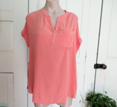 Beach Lunch Lounge top  tee oversized X Small coral dolman cap sleeves c... - $18.57