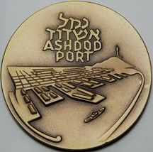 59mm Unc Bronze Israel Ports Authority Medallion~Ashdod Port - £12.40 GBP