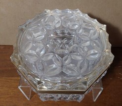 Baccarat Style Hinged Glass Crystal Diamond Cut Trinket Jewelry Box Octagon Gold - £223.43 GBP