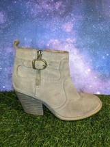 Lucky Brand Heeled Buckle Brown Ankle Booties Women’s Shoes Size 6.5 M /... - $17.67