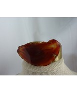 Massive Agate Stone Cuff Bracelet Gold Tone - $45.73 CAD
