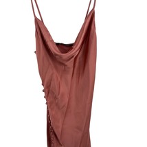 Zara Dress XS Silky Button Detail Cowl Neck Pink - $27.94