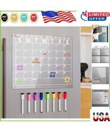 Acrylic Magnetic Dry Erase Calendar for Fridge – Clear Monthly Planner 1... - $35.86 CAD