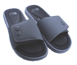 Men&#39;s Grey and Black Memory Foam Slide Sandals Size 12 - £13.31 GBP