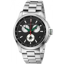 Gucci G-Timeless Stainless Steel Chronograph Men&#39;s Watch YA126267 - £495.39 GBP