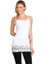 M. Rena Sexy Women&#39;s Spaghetti Strap Extender Camisole Slip Tank Top Lac... - $481.24 MXN