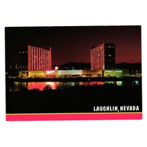 Vintage Postcard Hilton Flamingo Nevada Laughlin Night Lights Lake Casino Vacati - £6.28 GBP