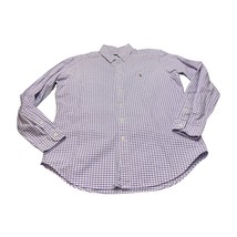 Ralph Lauren Shirt Men&#39;s L Purple Check Full Color Pony Collared Button-... - £19.44 GBP