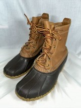 LL Bean Boots Womens Sz 7M/DM Duck Bean Brown Leather Rubber Waterproof Outdoor - £31.37 GBP