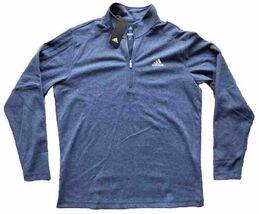 adidas Mens Golf 1/4 Zip Long Sleeve Knit Pullover Blue Top Size Large C... - $48.30 CAD