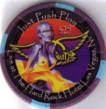 AEROSMITH Just Push Play Live at the Hard Rock Hotel 2002 $25 Casino Chip - $44.95